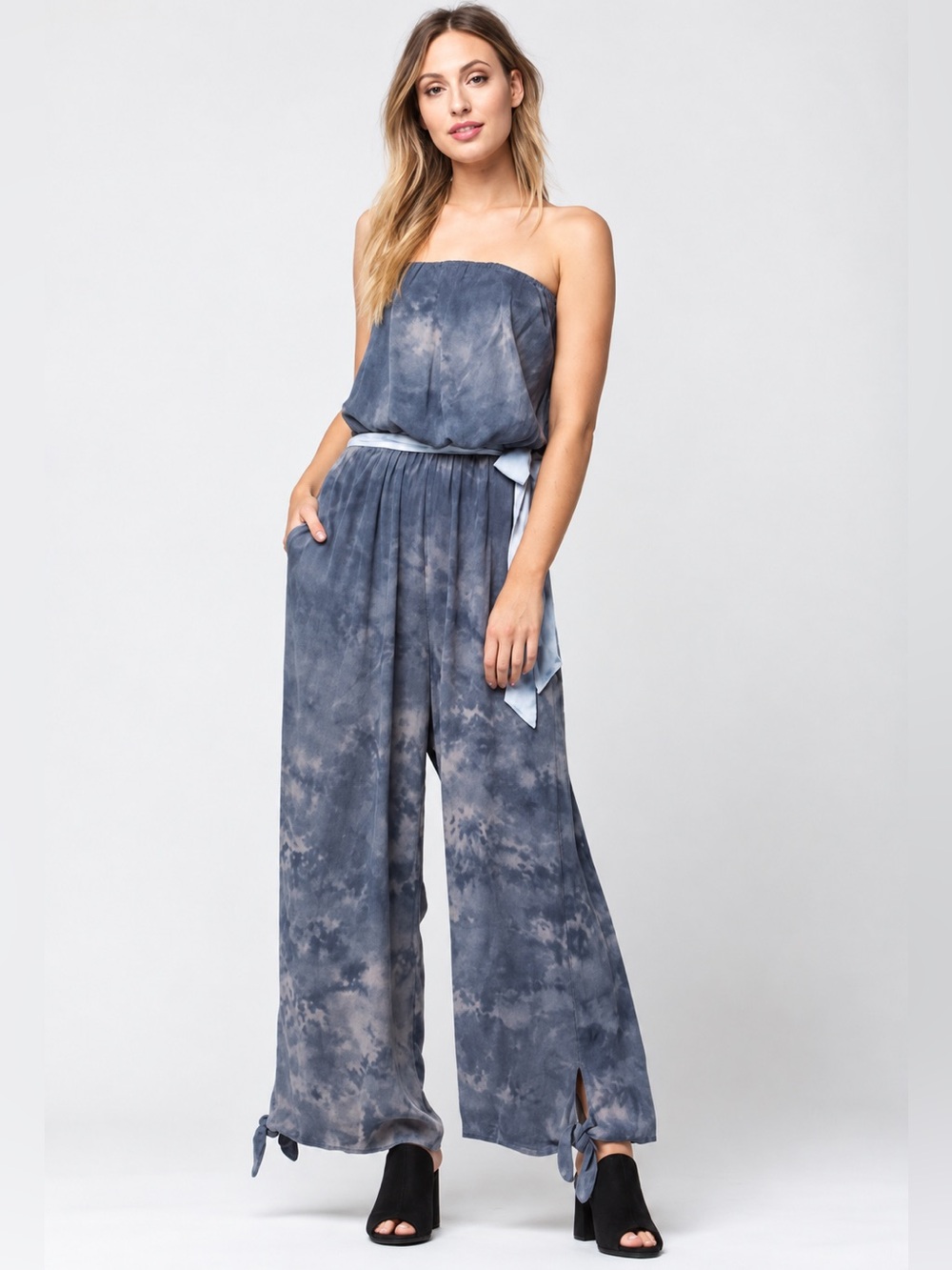 Free People Just Float Tie Dye Strapless Jumpsuit